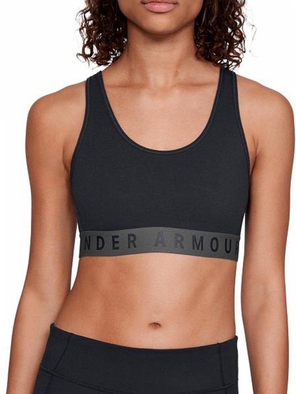 Under Armour Black Sports Bra with Gray Logo Band